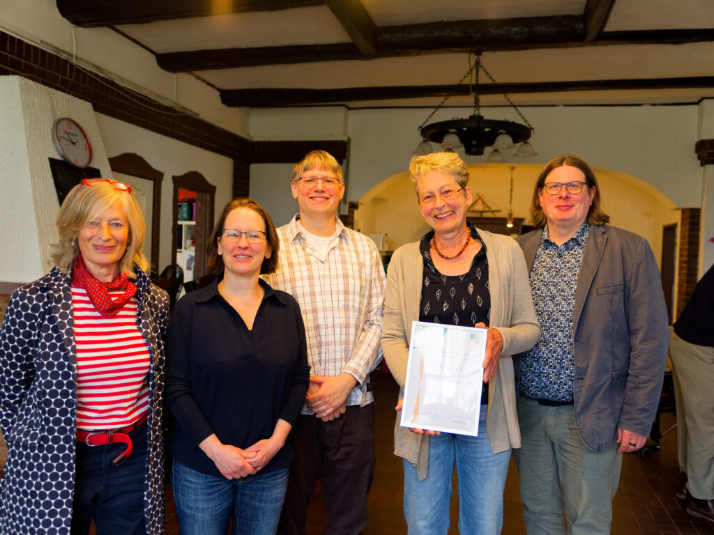 Frau Roehr, stellvertr. Vorsitzende des Vereins Sonderpädagogik, Katrin Anders, Daniel Tolsdorf, Gerhild Alf von Inklusik, Michael Evers, Vorsitzender Verein Sonderpädagogik
