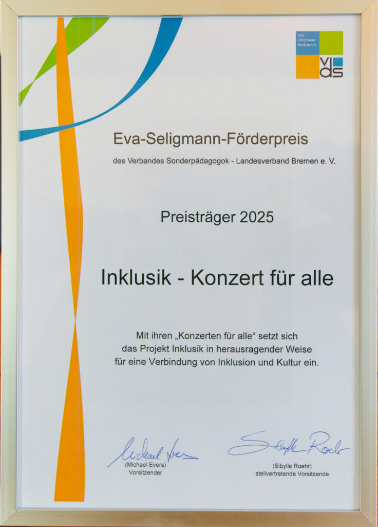 Urkunde Eva-Seligmann-Förderpreis